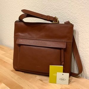 NWT Fossil AIDA Leather Crossbody bag